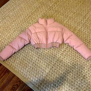 Zara Crop Puffer Jacket Pink, XS NEVER WORN